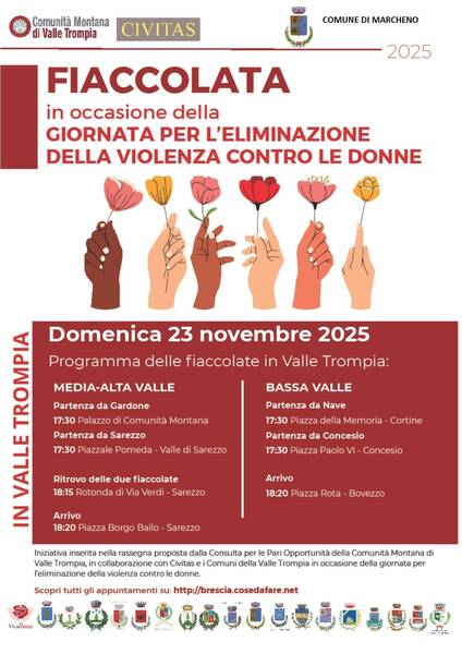 Fiaccolata in occasione della giornata per l'eliminazione della violenza contro le donne